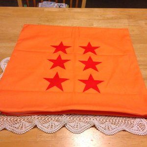 Accent Pillow Cover - orange with deep orange stars